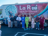 U.S. Rep. McBride outside the Mobile Health Unit at La Red Health Center