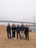 Rep. McBride with DNREC Secretary Patterson and other DNREC leadership under the bridge.